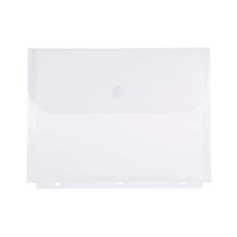 Filexec Poly Envelope, Letter, Side-Load, Hook & Loop Fastener, 3-Hole Punched, Clear (Pack of 12) (50086-17223) - Image 2
